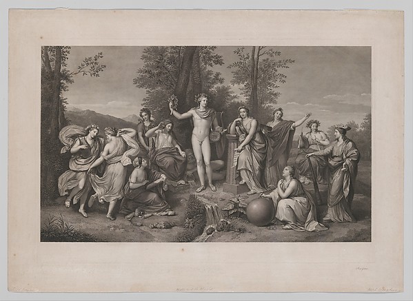 Apollo and the Muses on Parnassus — the cover artwork of A Year with the Muses